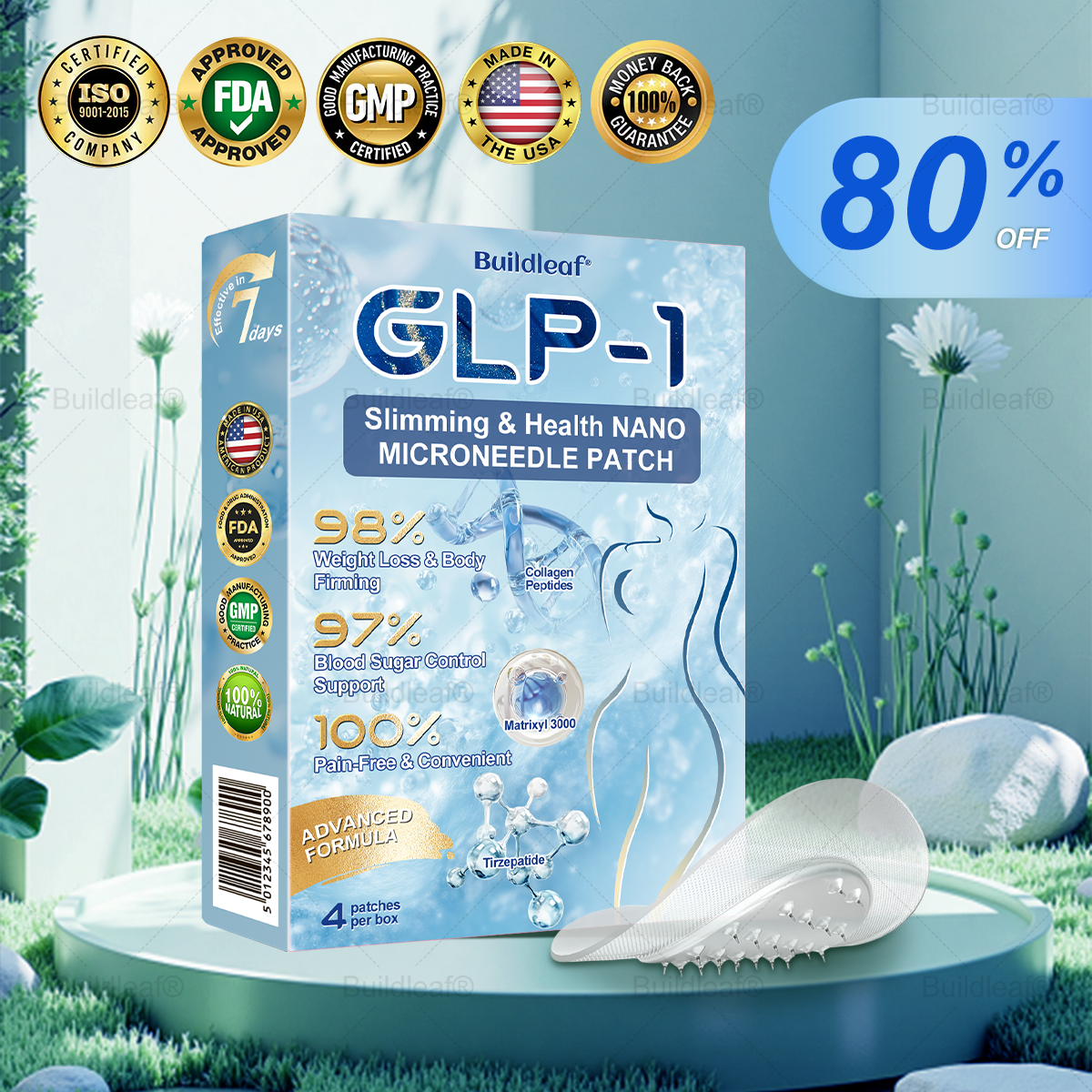 "Last 30 Minutes: Buy One, Get One Free!" 𝑩𝒖𝒊𝒍𝒅𝒍𝒆𝒂𝒇® 𝑻𝒊𝒓𝒛𝒆𝒑𝒂𝒕𝒊𝒅𝒆 𝑵𝒂𝒏𝒐 𝑴𝒊𝒄𝒓𝒐𝒏𝒆𝒆𝒅𝒍𝒆 𝑷𝒂𝒕𝒄𝒉 𝒘𝒊𝒕𝒉 𝑪𝒐𝒍𝒍𝒂𝒈𝒆𝒏 & 𝑴𝒂𝒕𝒓𝒊𝒙𝒚𝒍 3000丨Targets Obesity, Loose Skin, High Blood Pressure, Diabetes, Fatty Liver, Joint Pain, Brain Fog, Low Energy, Body Aches, and More 07